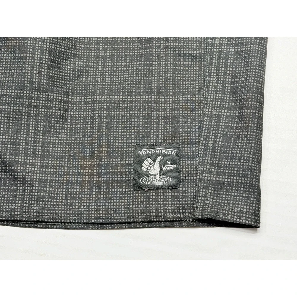 Vans Vanphibian Amphibious Hybrid Board Shorts Gray Plaid Men's 32